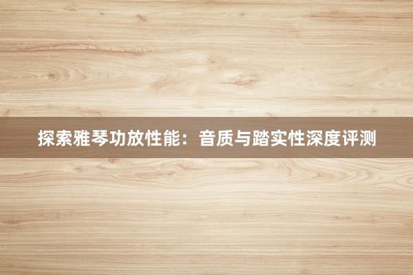 探索雅琴功放性能：音质与踏实性深度评测